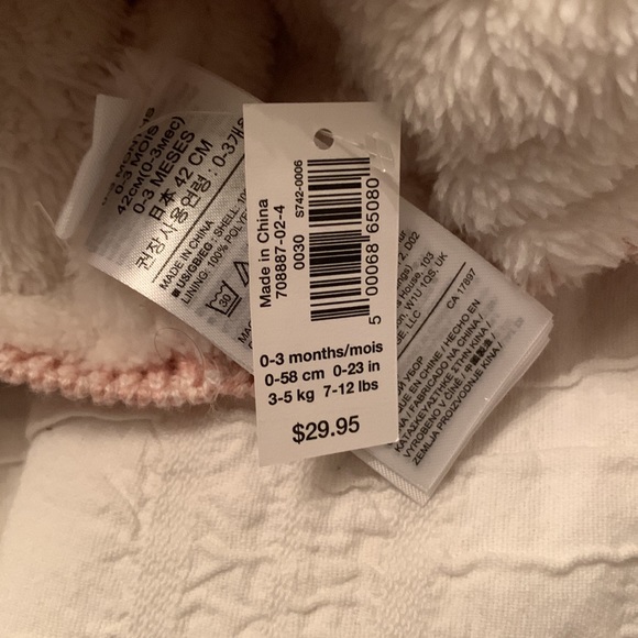 NWT Baby Gap fleece lined pink bear toque - Picture 5 of 5
